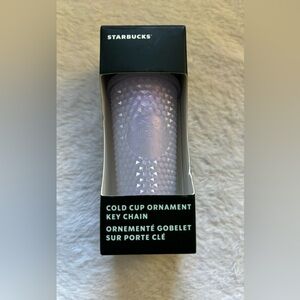 Starbucks white studded tumbler ornament keychain